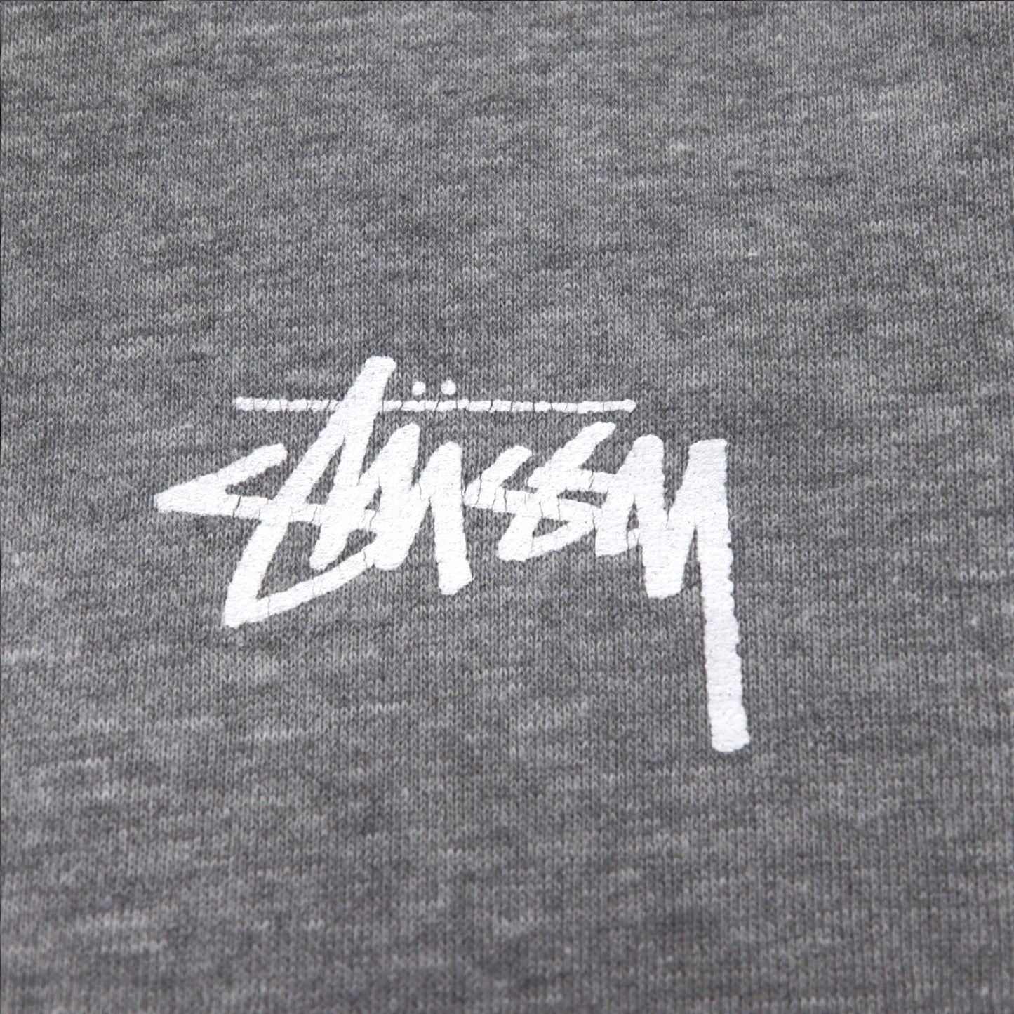 STUSSY 00年代 USA製 フルジップパーカー L グレー YESTERDAY TODAY TOMORROW バックロゴプリント
