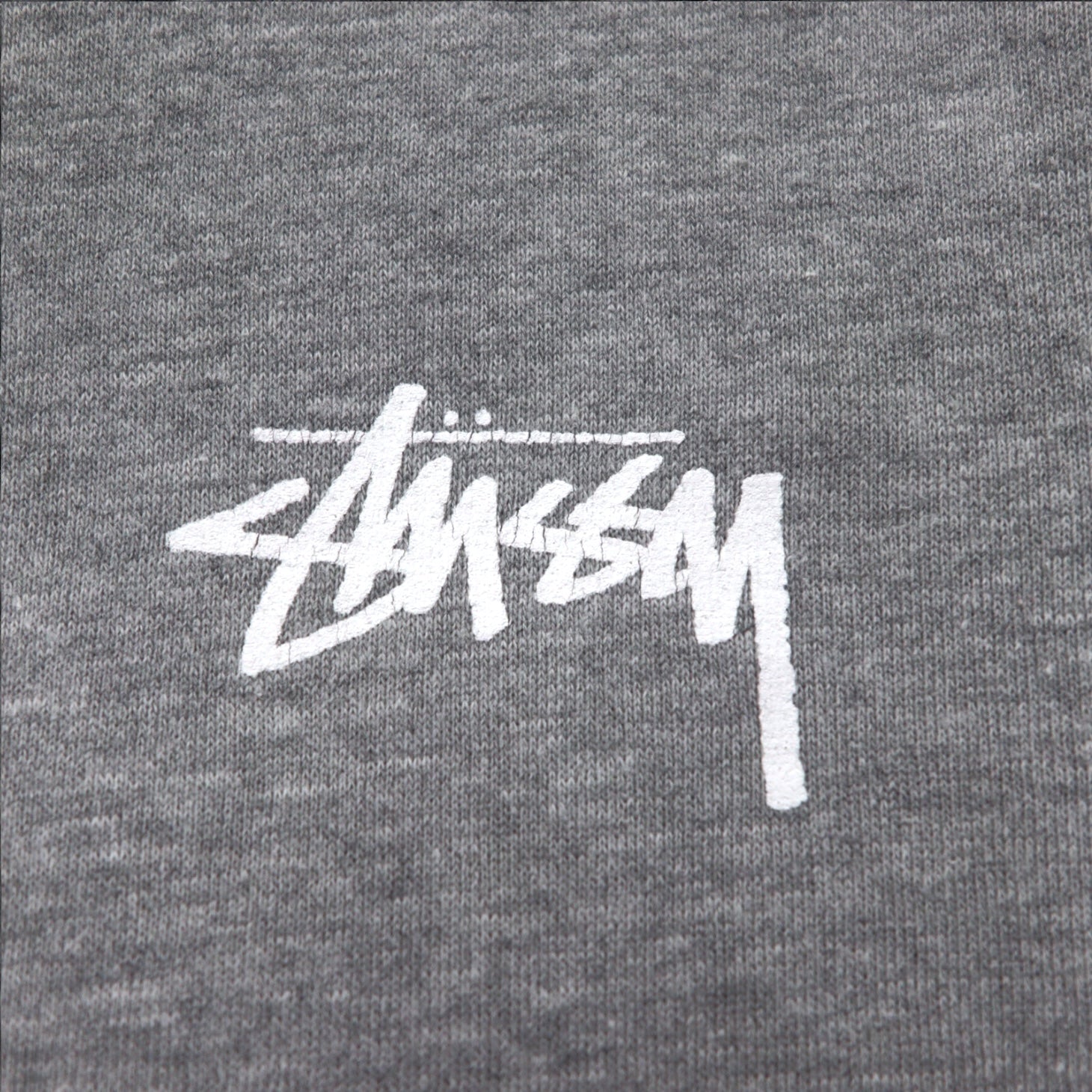 STUSSY 00年代 USA製 フルジップパーカー L グレー YESTERDAY TODAY TOMORROW バックロゴプリント