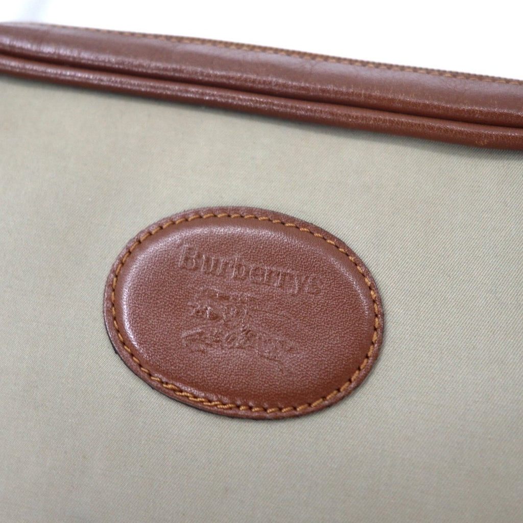 Burberry's Old Shoulder Bag in Brown Nylon Canvas and Leather with Nova Check Interior