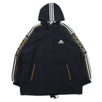 Adidas 90s Track Jacket Jersey Set L Black Polyester 3 Stripes Back Logo Embroidered