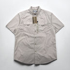 Columbia 半袖 ボタンダウン フィッシングシャツ M ベージュ ポリエステル Marquam Trail S/S Shirt AM7240 スリランカ製 未使用品