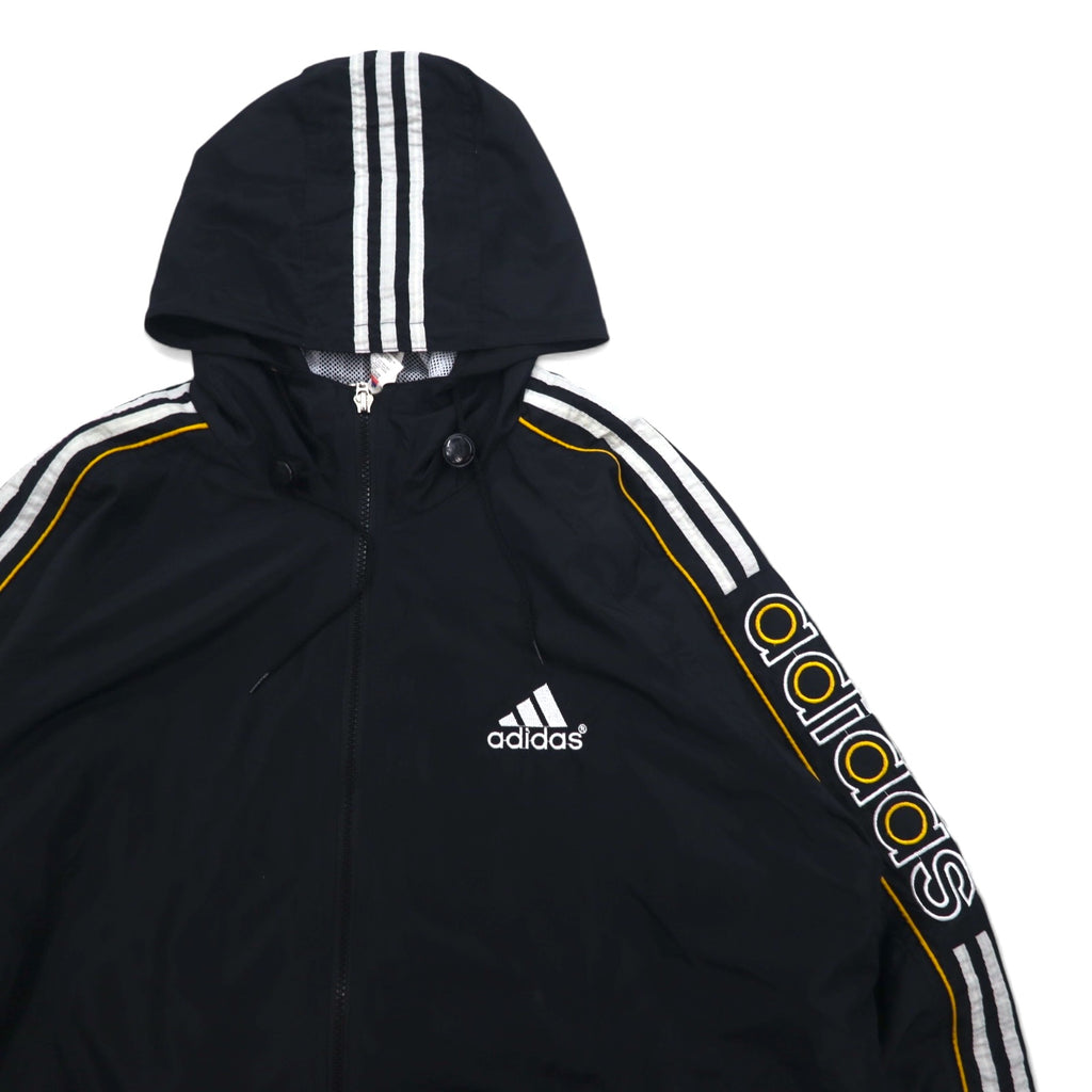 Adidas 90s Track Jacket Jersey Set L Black Polyester 3 Stripes Back Logo Embroidered