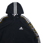 Adidas 90s Track Jacket Jersey Set L Black Polyester 3 Stripes Back Logo Embroidered