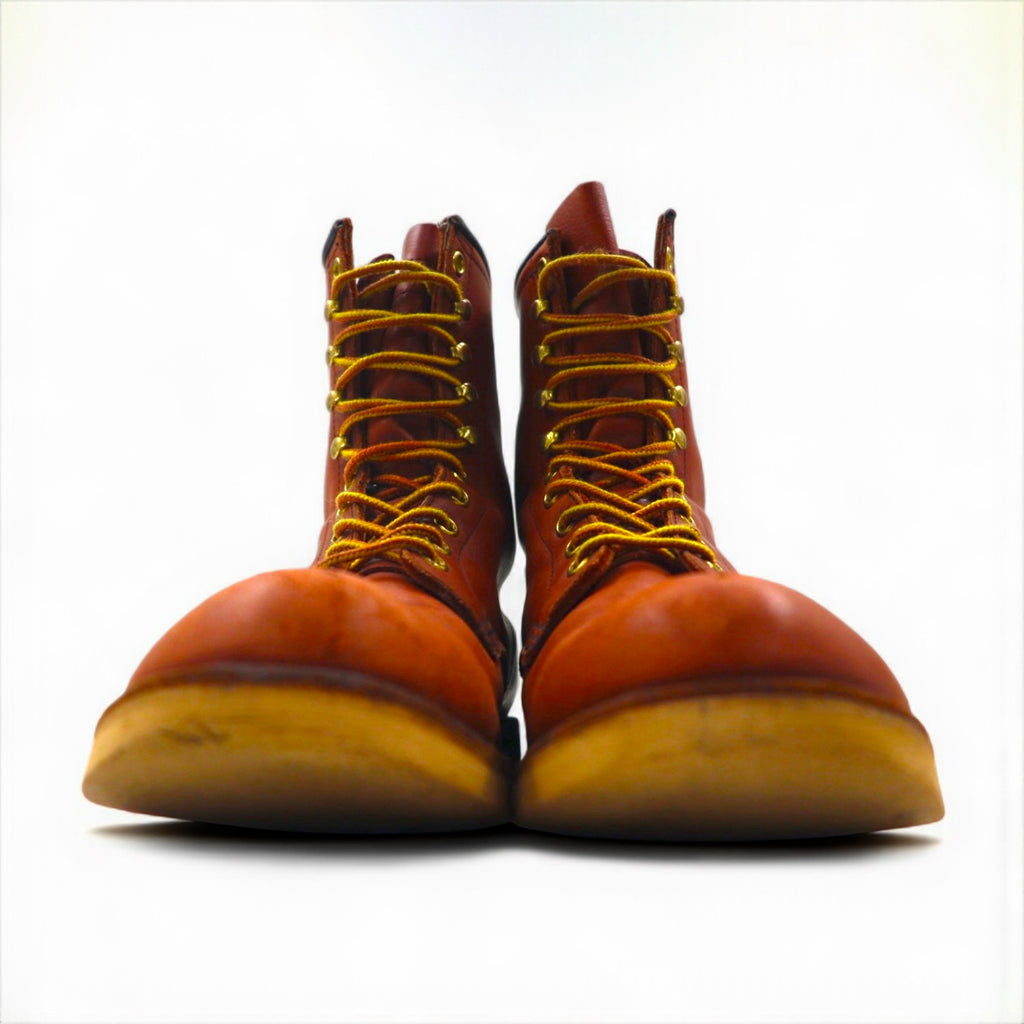 RED WING USA製 8インチ クラシックラウンド プレーントゥ レースアップブーツ 26.5cm ブラウン レザー 708