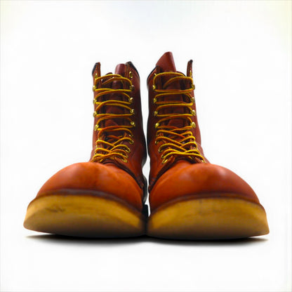 RED WING USA製 8インチ クラシックラウンド プレーントゥ レースアップブーツ 26.5cm ブラウン レザー 708