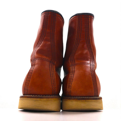 RED WING USA製 8インチ クラシックラウンド プレーントゥ レースアップブーツ 26.5cm ブラウン レザー 708