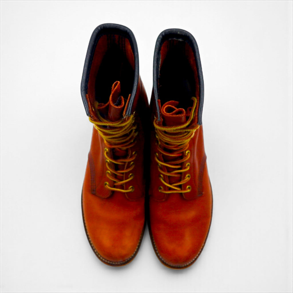 RED WING USA製 8インチ クラシックラウンド プレーントゥ レースアップブーツ 26.5cm ブラウン レザー 708