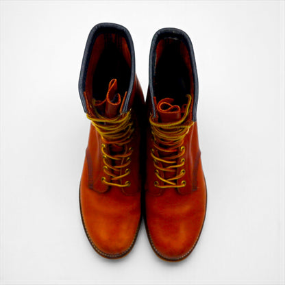 RED WING USA製 8インチ クラシックラウンド プレーントゥ レースアップブーツ 26.5cm ブラウン レザー 708