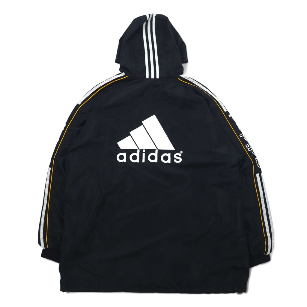 Adidas 90s Track Jacket Jersey Set L Black Polyester 3 Stripes Back Logo Embroidered