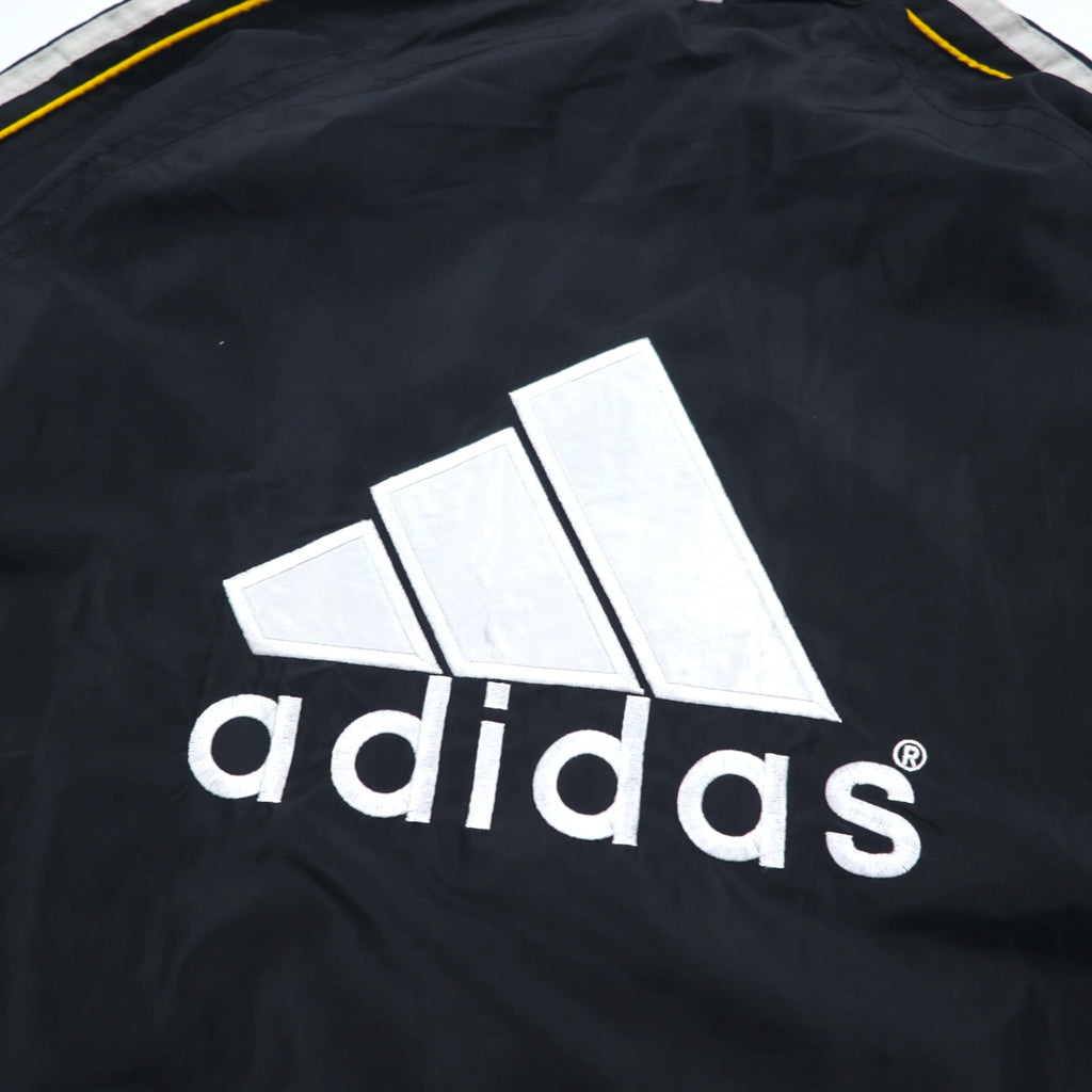 Adidas 90s Track Jacket Jersey Set L Black Polyester 3 Stripes Back Logo Embroidered