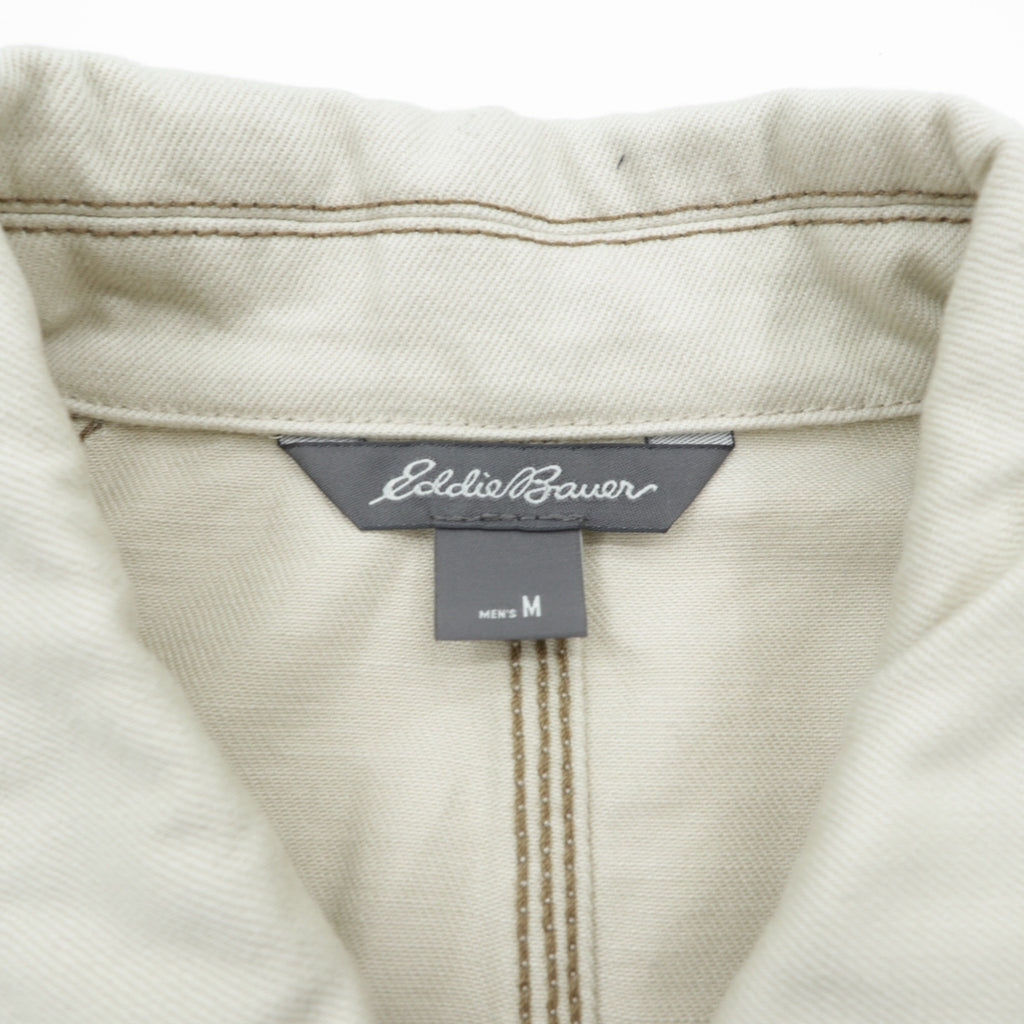 Eddie Bauer カバーオール ワークジャケット M 生成り ナチュラル ベージュ コットン 4ポケット