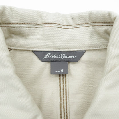 Eddie Bauer カバーオール ワークジャケット M 生成り ナチュラル ベージュ コットン 4ポケット