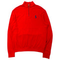 日本然リトテ-古着オンライン-POLO GOLF RALPH LAUREN ハーフジップ スウェット M レッド コットン ポニー刺繍 ペルー製-POLO GOLF RALPH LAUREN Half Zip Sweatshirt M Red Cotton Pony Embroidery Peru