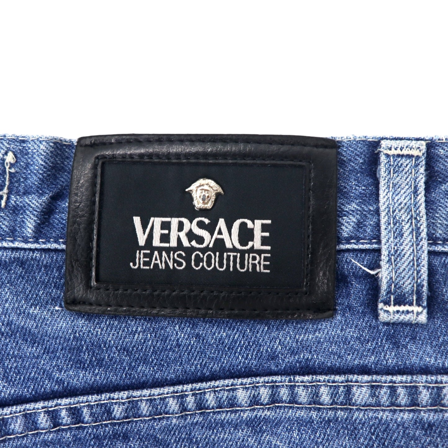 VERSACE JEANS COUTURE イタリア製 デニムパンツ 33 ブルー コットン ボタンフライ メデューサボタン