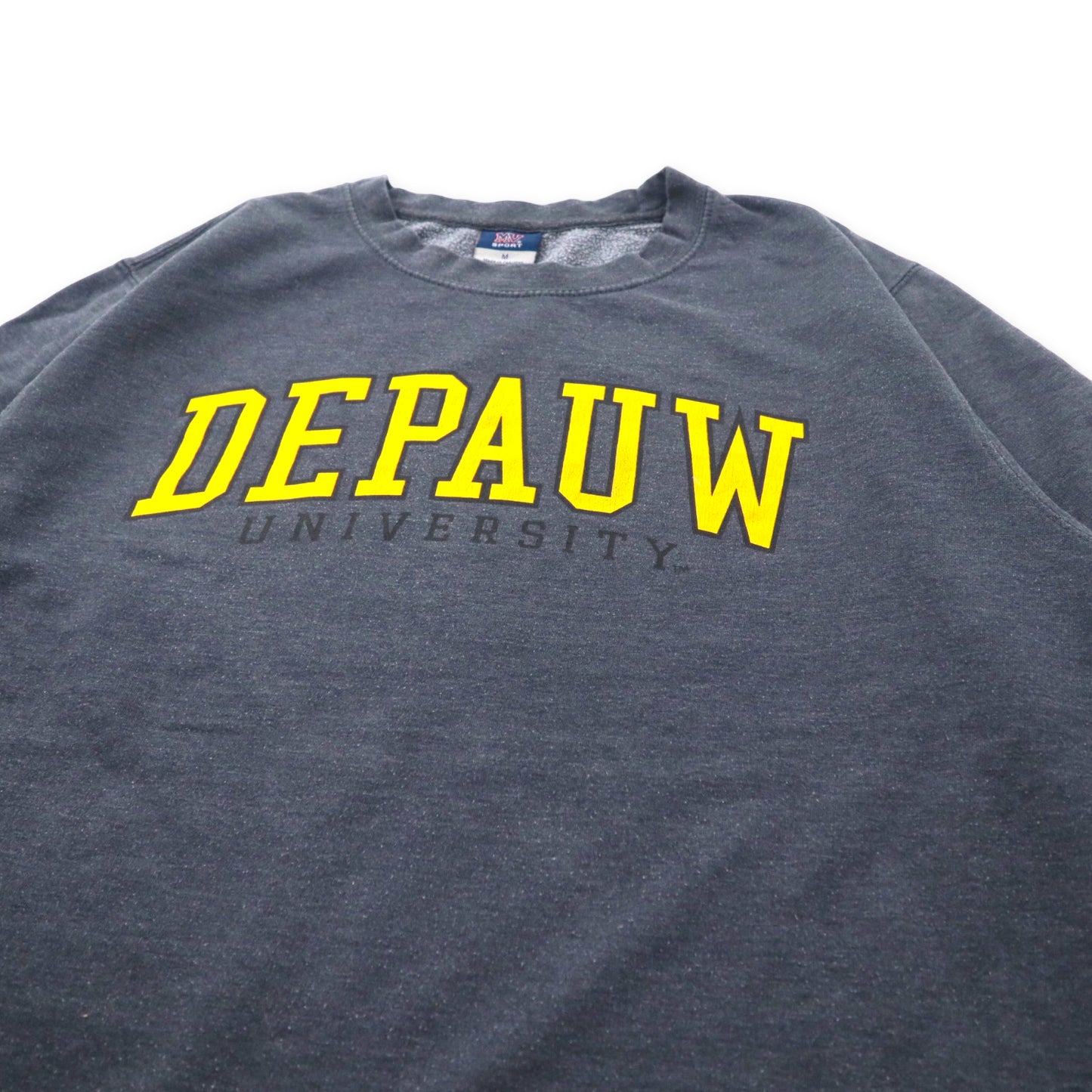 MV SPORT ビッグサイズ カレッジ プリントスウェット M グレー コットン パキ綿 DEPAUW UNIVERSITY