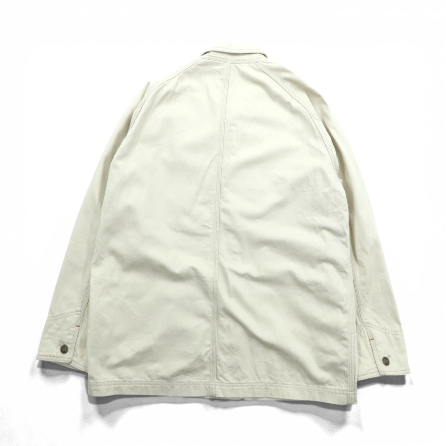 Eddie Bauer カバーオール ワークジャケット M 生成り ナチュラル ベージュ コットン 4ポケット