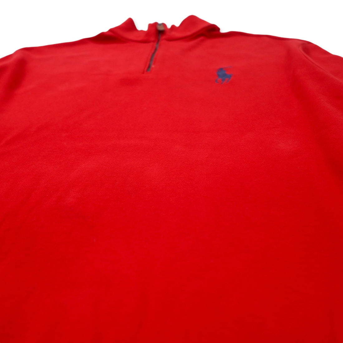 POLO GOLF RALPH LAUREN Half-Zip Sweatshirt M Red Cotton Pony Embroidery Made in Peru
