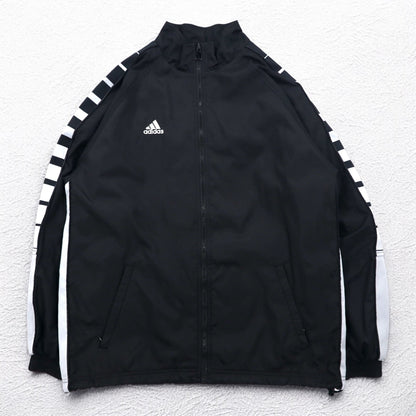 adidas TEAM 90年代 ナイロンジャケット トラックジャケット ジャージ XL サイドライン メッシュライナー