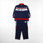 adidas 90s Descente Track Jersey Set, Size M, Stand Collar, Zippered Hem, and Slits