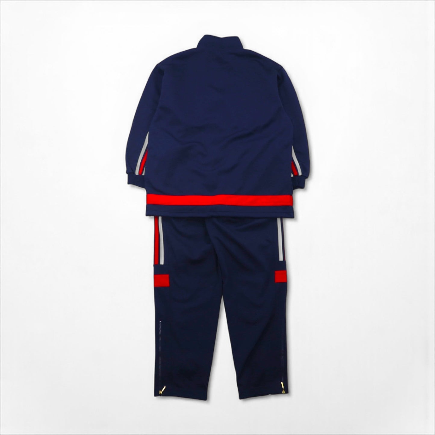 adidas 90年代 デサント社製 トラック ジャージ セットアップ M スタンドカラー 裾ジップ スリット