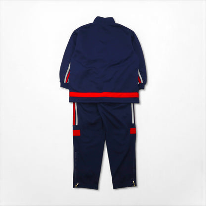 adidas 90年代 デサント社製 トラック ジャージ セットアップ M スタンドカラー 裾ジップ スリット