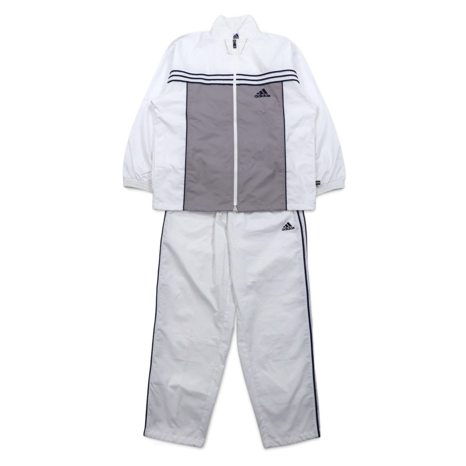 Adidas 90s 3-stripe track jacket set up jersey M white grey