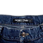 HOBO DNM 90s Baggy Wide Denim Cargo Pants 86 Blue Cotton