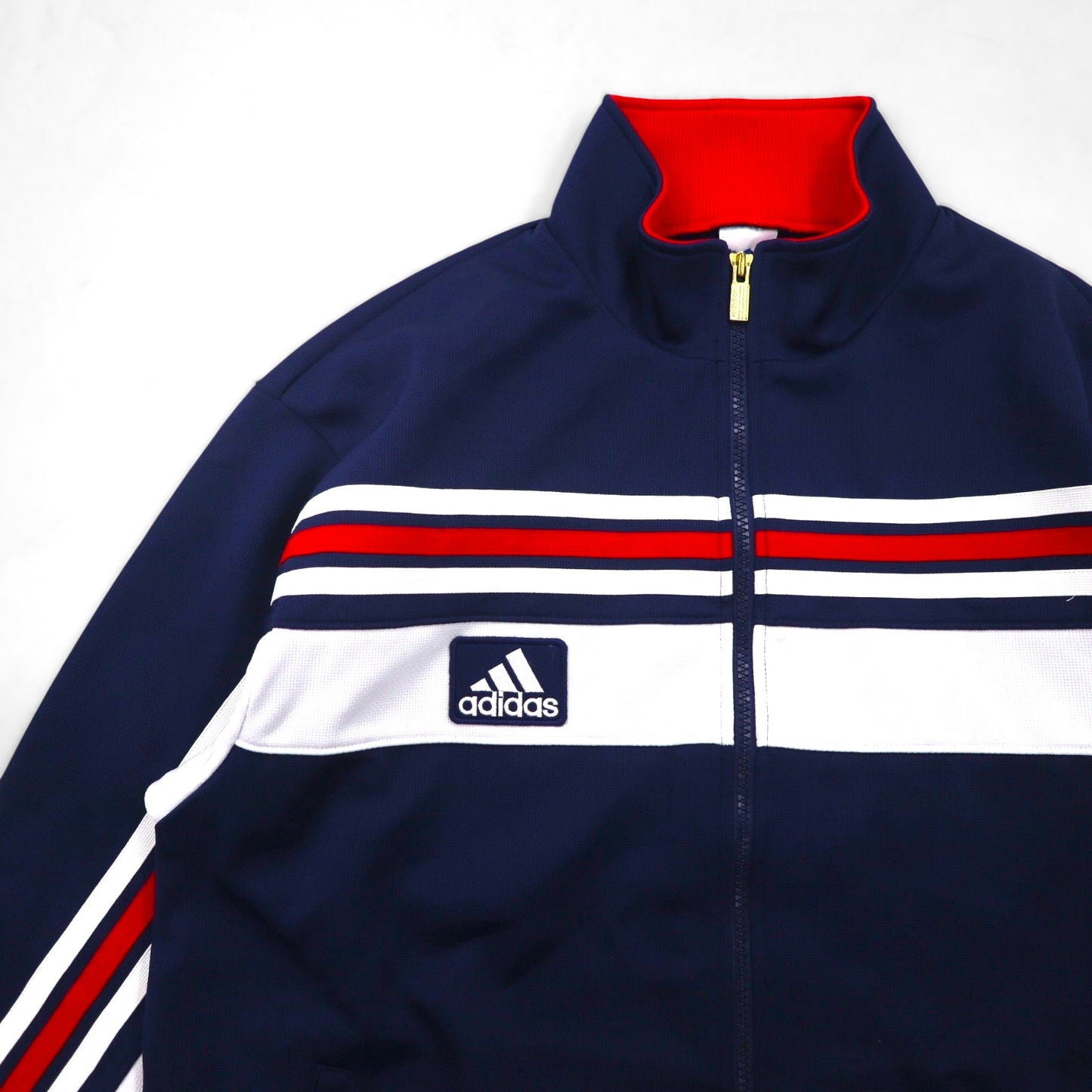 adidas 90年代 デサント社製 トラック ジャージ セットアップ M スタンドカラー 裾ジップ スリット