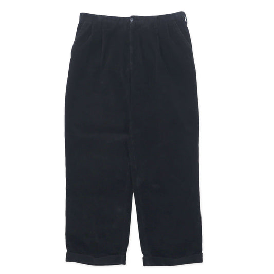 日本然リトテ-古着オンライン-croft & barrow 2タック ワイド コーデュロイパンツ 36 ブラック コットン-CROFT & BARROW 2 TUCK Wide Corduroy Pants 36 Black Cotton