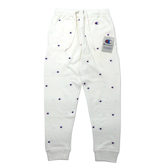 日本然リトテ-古着オンライン-Champion スウェットパンツ M ホワイト 総柄 コットン C3-J212 未使用品-Champion Sweatshirt Pants M White Patterned Cotton C3-J212 Unused