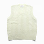 90s USA Vintage Fisherman Knit Vest JANTZEN アランニット ベスト XL ホワイト フィッシャーマン ケーブル編み 90年代 USA製