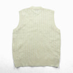 90s USA Vintage Fisherman Knit Vest JANTZEN アランニット ベスト XL ホワイト フィッシャーマン ケーブル編み 90年代 USA製
