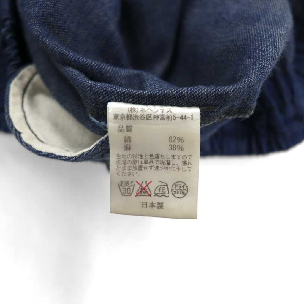 needles Linen Denim Knee-Del Pants HDPant-Jean S, Indigo Blue, Linen and Cotton, Made in Japan