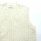 90s USA Vintage Fisherman Knit Vest JANTZEN アランニット ベスト XL ホワイト フィッシャーマン ケーブル編み 90年代 USA製
