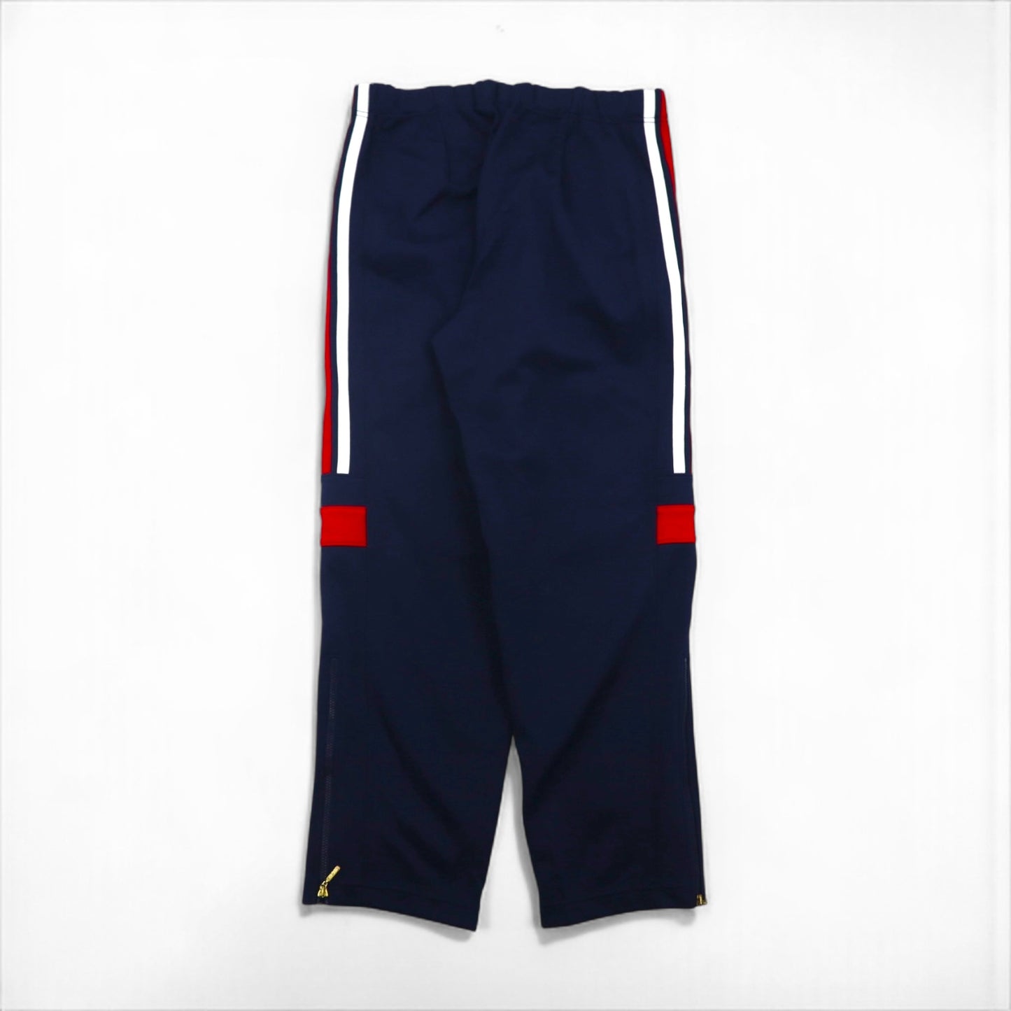 adidas 90年代 デサント社製 トラック ジャージ セットアップ M スタンドカラー 裾ジップ スリット