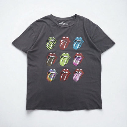 The Rolling Stones ローリングストーンズ オフィシャル ロック バンド Tシャツ XL グレー コットン ベロ