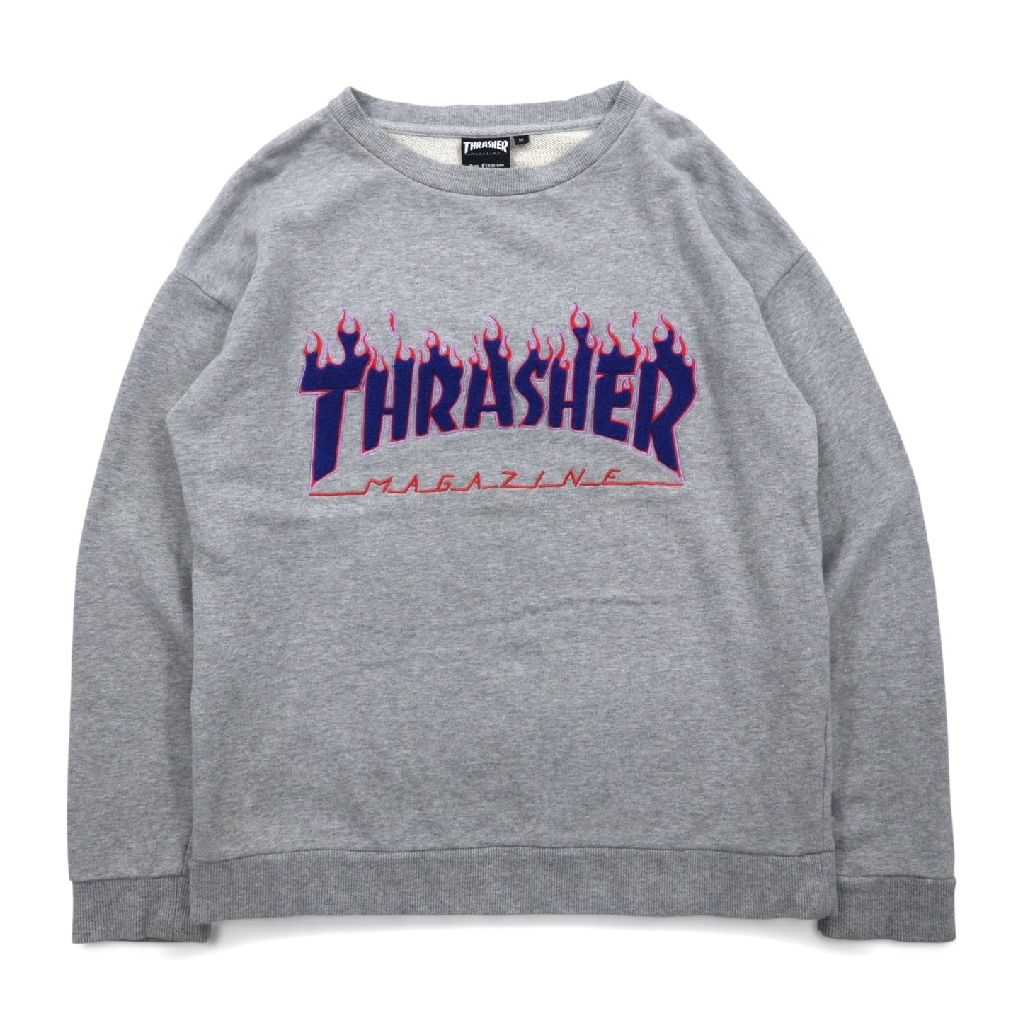 THRASHER MAGAZINE ファイヤーロゴ スウェット M グレー コットン