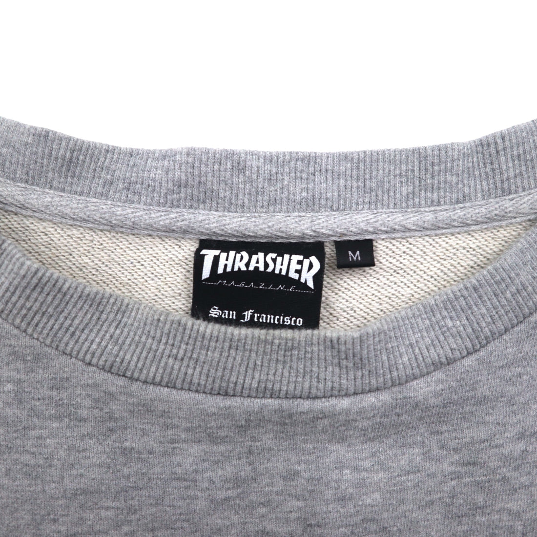 THRASHER MAGAZINE Fire Logo Sweatshirt M Grey Cotton