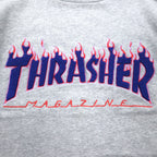 THRASHER MAGAZINE Fire Logo Sweatshirt M Grey Cotton