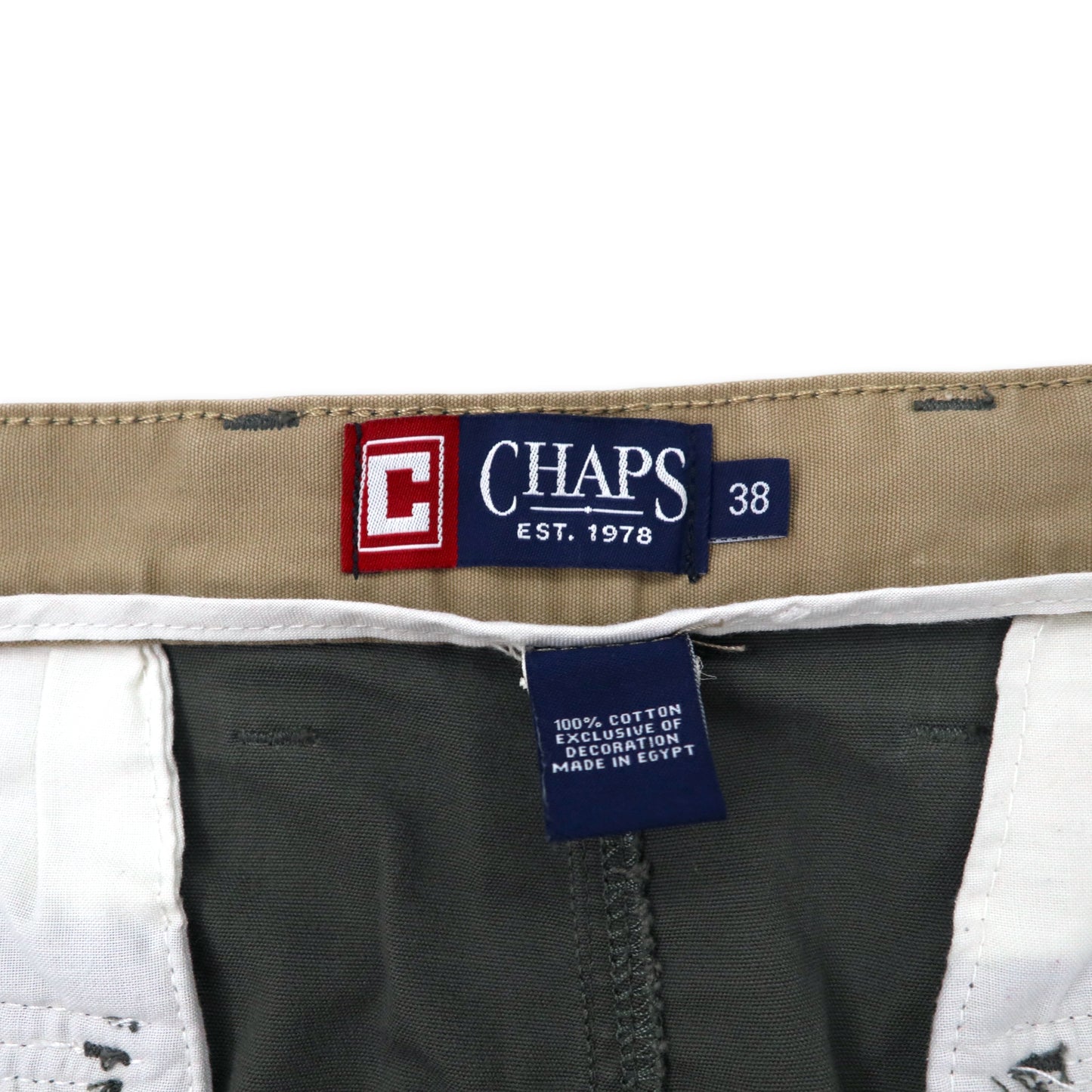 CHAPS ルーズフィット カーゴショーツ ハーフパンツ 38 カーキ コットン ビッグサイズ