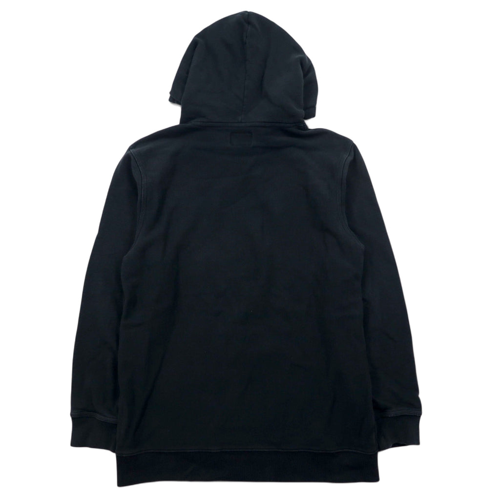 stussy リバースウィーブ REVERSE WEAVE プルオーバー パーカー L ブラック コットン ワンポイントロゴ 刺繍