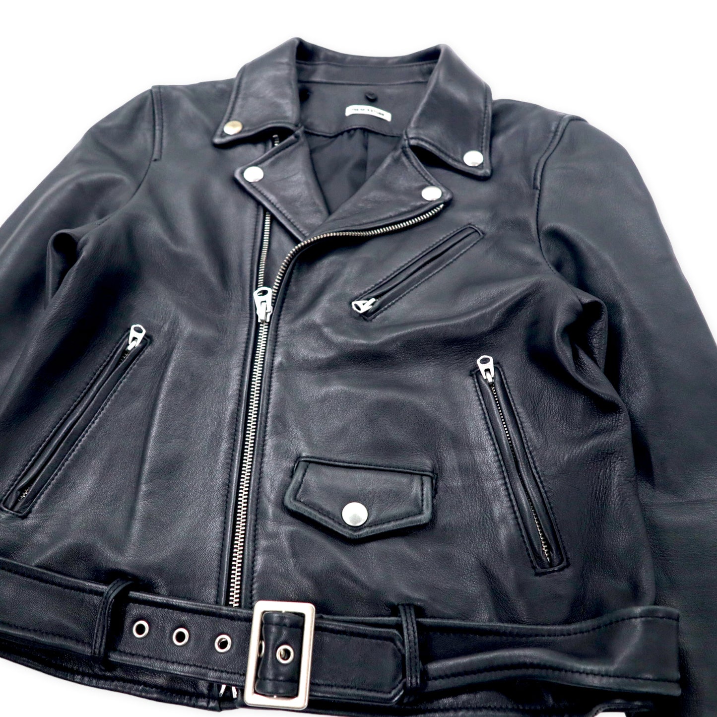 FREAK'S STORE Double Riders Jacket S Black sheep leather Lambon ...