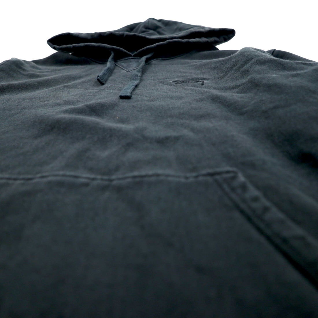 stussy Reverse Weave Pullover Hoodie L Black Cotton One Point Logo Embroidery