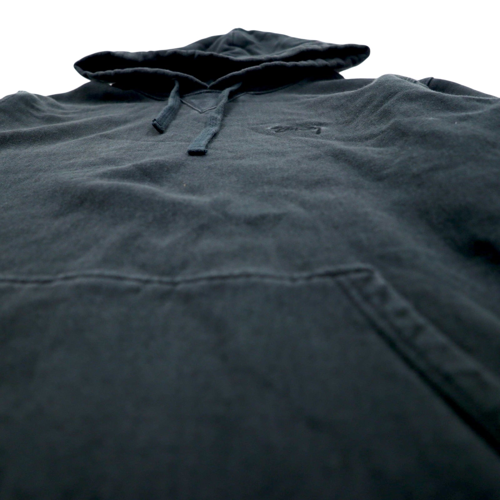 stussy リバースウィーブ REVERSE WEAVE プルオーバー パーカー L ブラック コットン ワンポイントロゴ 刺繍
