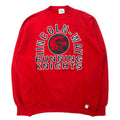 日本然リトテ-古着オンライン-DISCUS ATHLETIC USA製 90年代 プリント スウェット L レッド コットン 両面プリント LINCOLN WAY-Discus ATHLETIC USA MADE 90s Print Sweatshirt L Red Cotton Double -sided print Lincoln Way