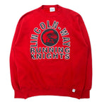 日本然リトテ-古着オンライン-DISCUS ATHLETIC USA製 90年代 プリント スウェット L レッド コットン 両面プリント LINCOLN WAY-Discus ATHLETIC USA MADE 90s Print Sweatshirt L Red Cotton Double -sided print Lincoln Way