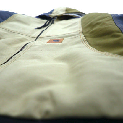 carhartt リメイク 再構築 カラーブロック ダック アクティブジャケット パーカー L マルチカラー クレイジーパターン コットン