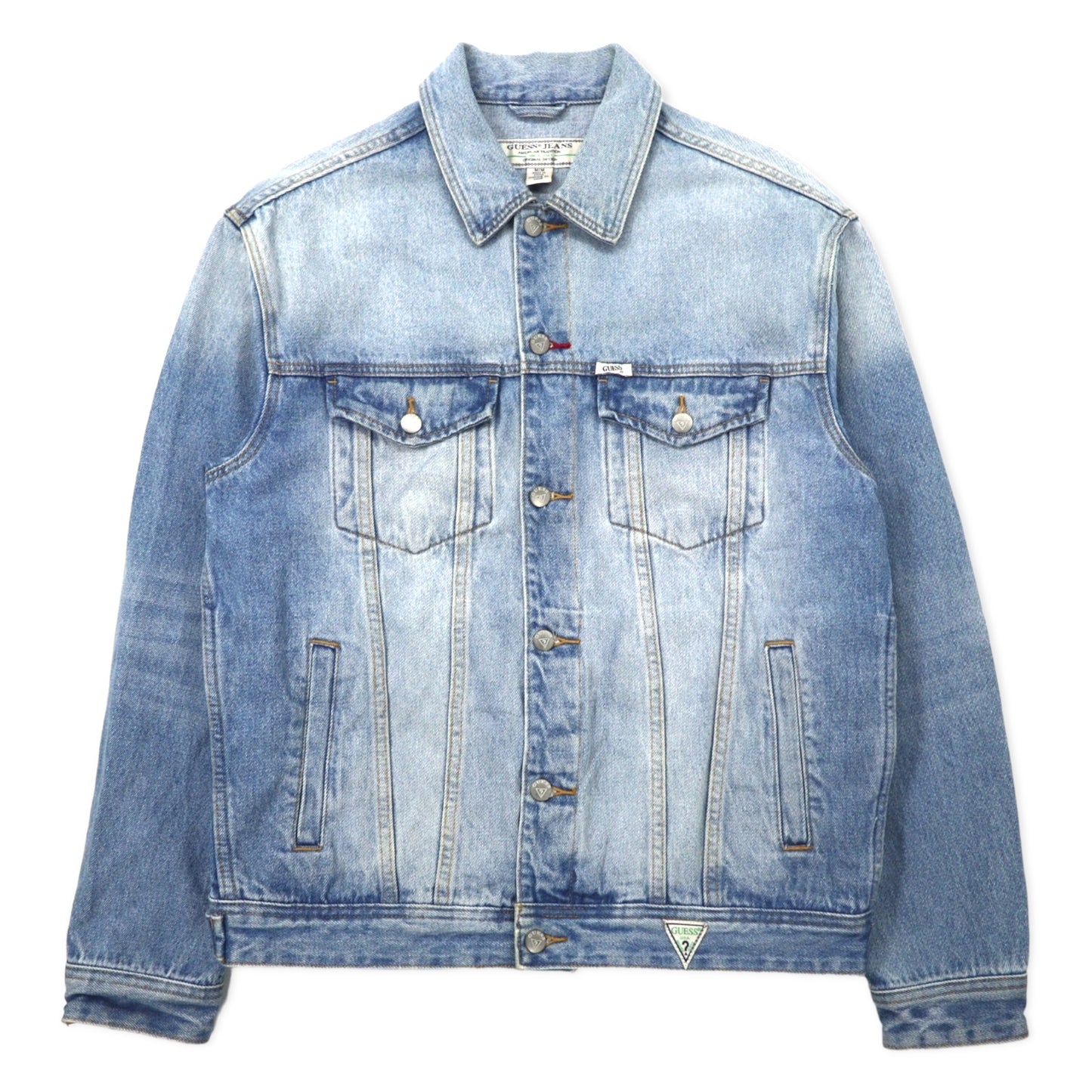 GUESS JEANS オーバーサイズド デニムジャケット Gジャン M ブルー コットン バックロゴ刺繍 OVERSIZED DENIM JACKET M73XN1R21B5