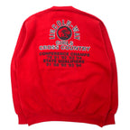 DISCUS ATHLETIC USA made 90s printed sweatshirt L red cotton double sided print LINCOLN WAY