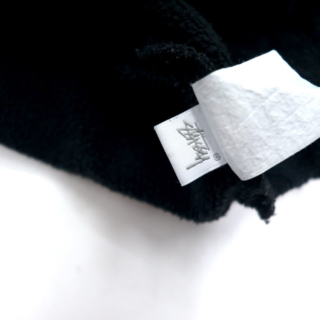 stussy リバースウィーブ REVERSE WEAVE プルオーバー パーカー L ブラック コットン ワンポイントロゴ 刺繍